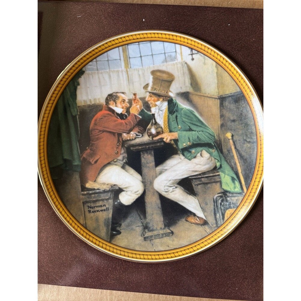"Clinching the Deal" Rockwell's  Colonial Series by Knowles Plate IN BOX